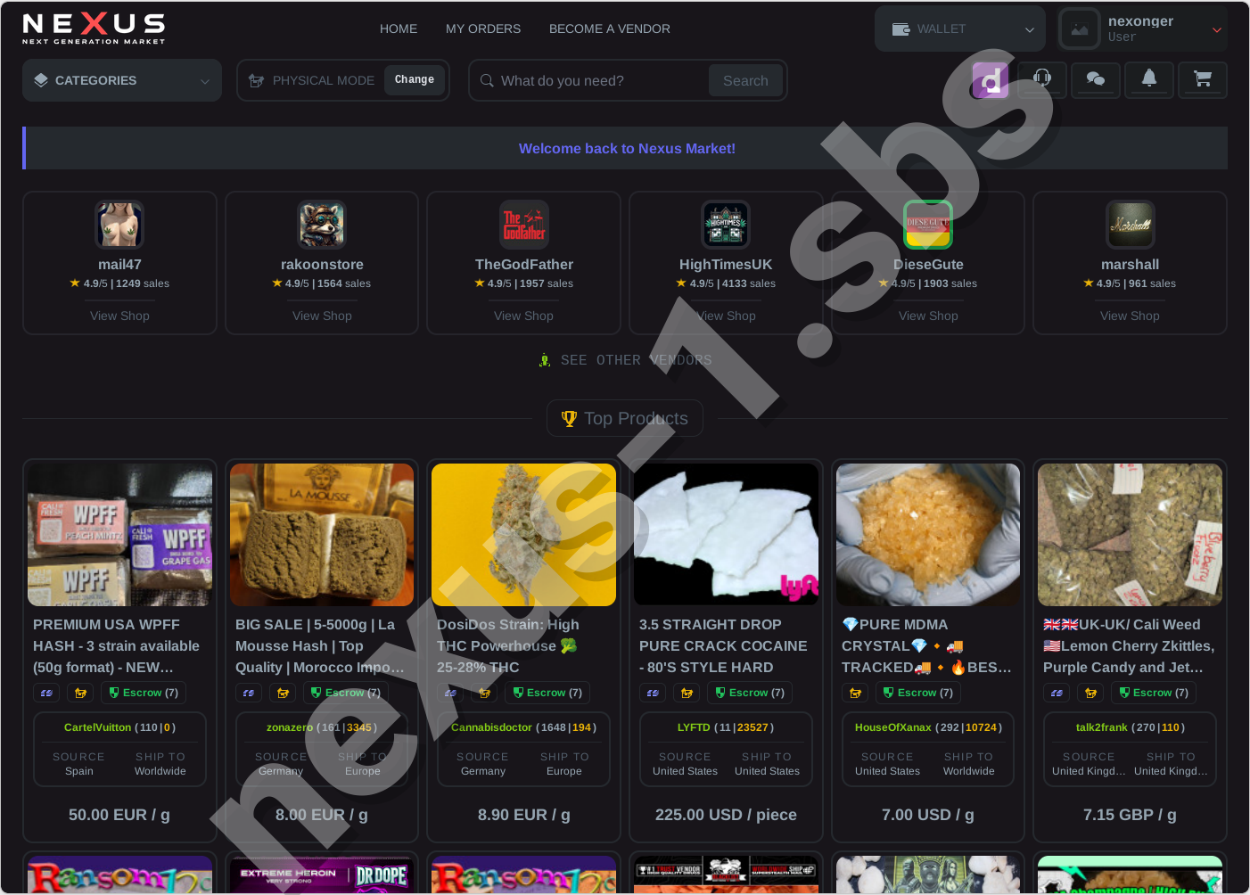 Nexus Market Homepage - Official Nexus darknet marketplace 2026